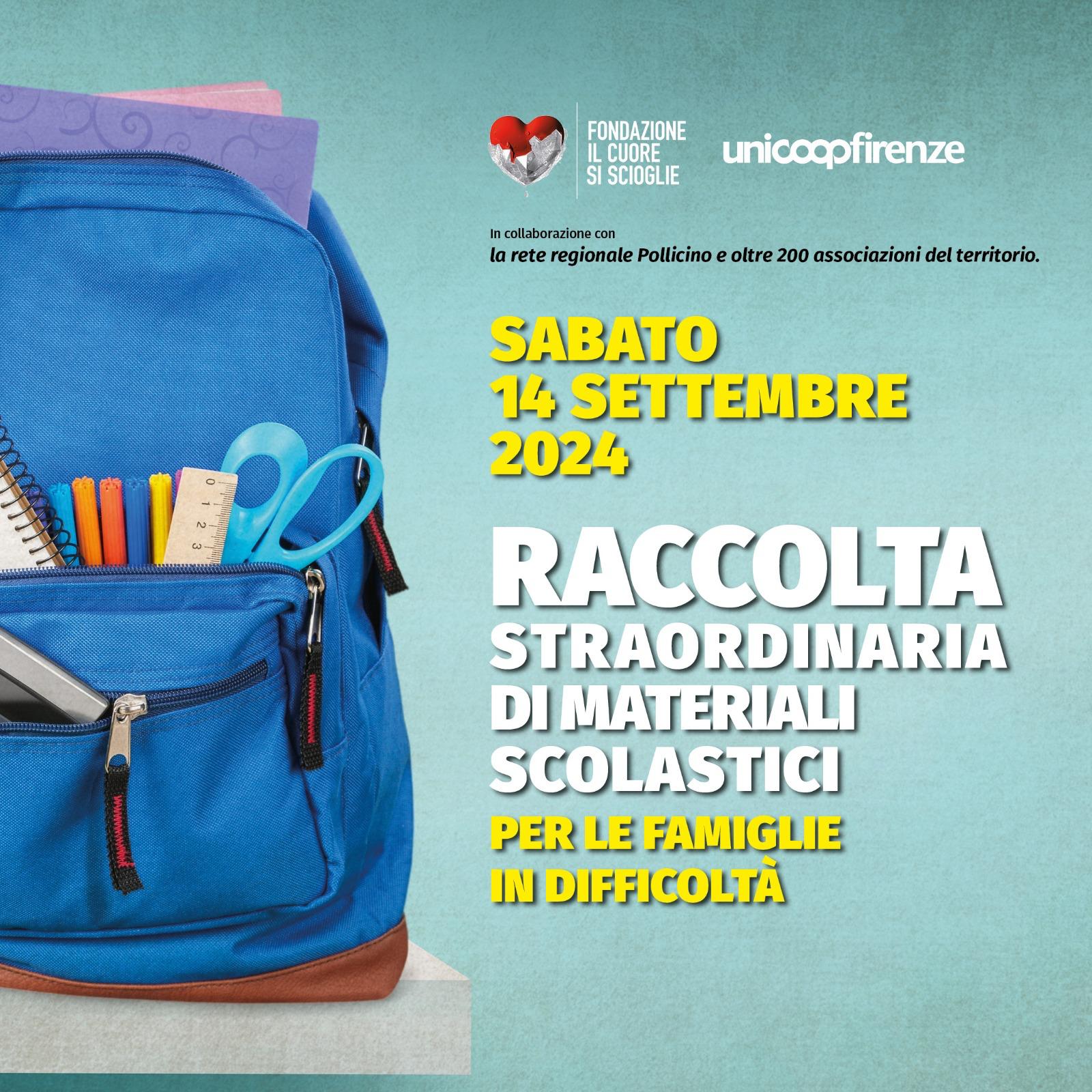 Raccolta straordinaria di materiali scolastici per le famiglie in difficoltà 